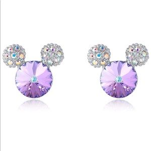 Mouse Stud Earrings f/ Girls Women Made w/Swarovsk